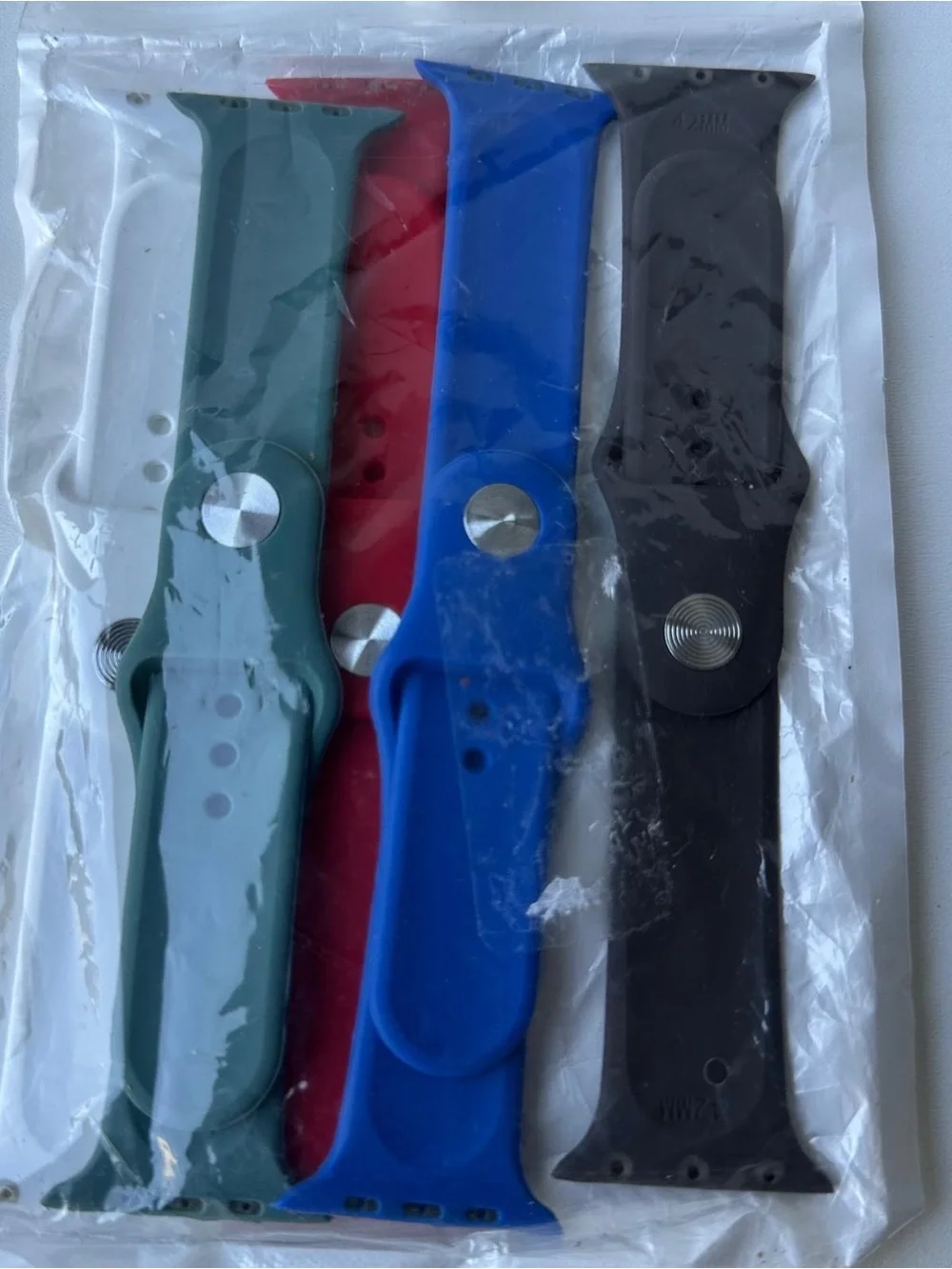 Lot of 5 Silicone Sport Bands for Apple Watch 42mm 44mm 45mm Multi Color Used